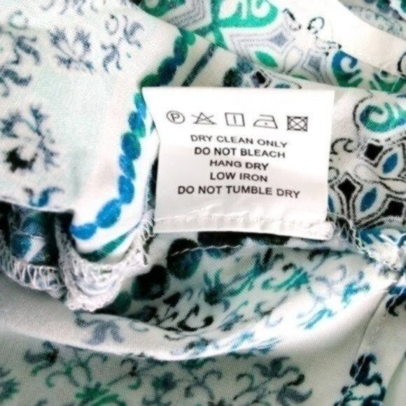 Zhu Ulma Paisley Wrap Pants Set Aqua Blue XS - Picture 6 of 9